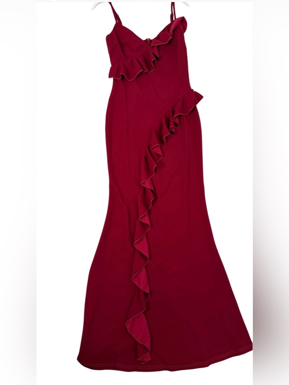 Ruffle Maxi Dress in Red Size Medium NWT